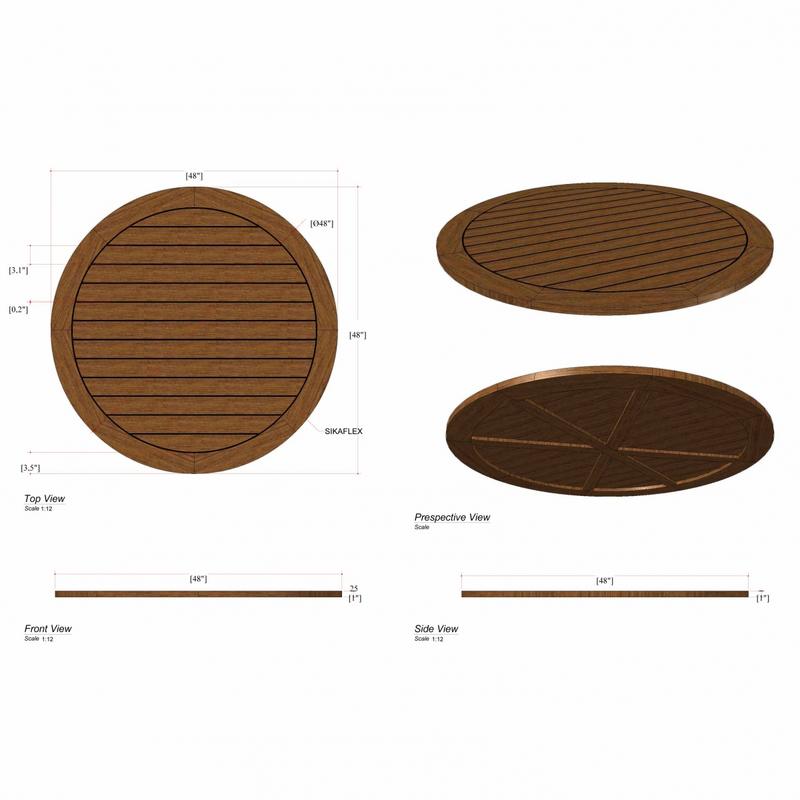 alt="15762 Vogue 48 inch Round Table Top autocad on white background"