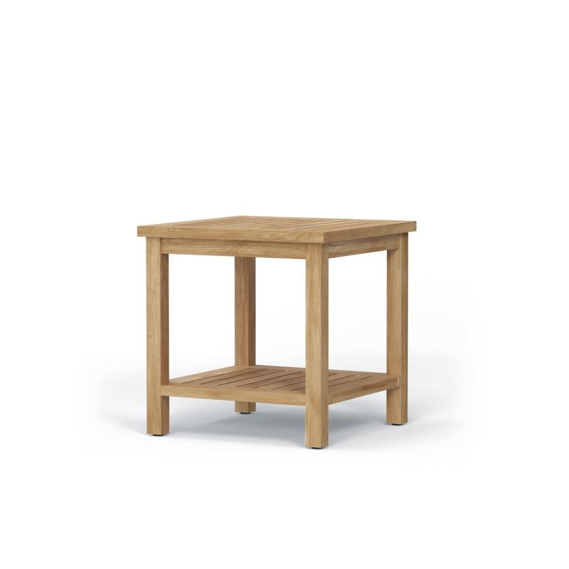 alt="Veranda Teak End Table with Shelf - Picture B"