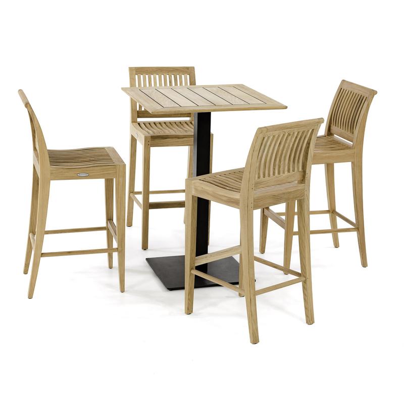 alt="5 pc Laguna Commercial Teak Bar Set - Picture A"