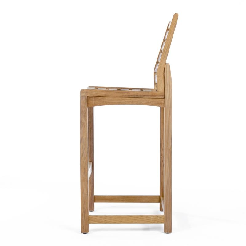 alt="70514 Somerset teak barstool side view on a white background"