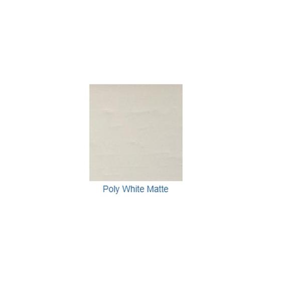 PWMSAMPLE Poly White Satin Teak Finish Sample on white background