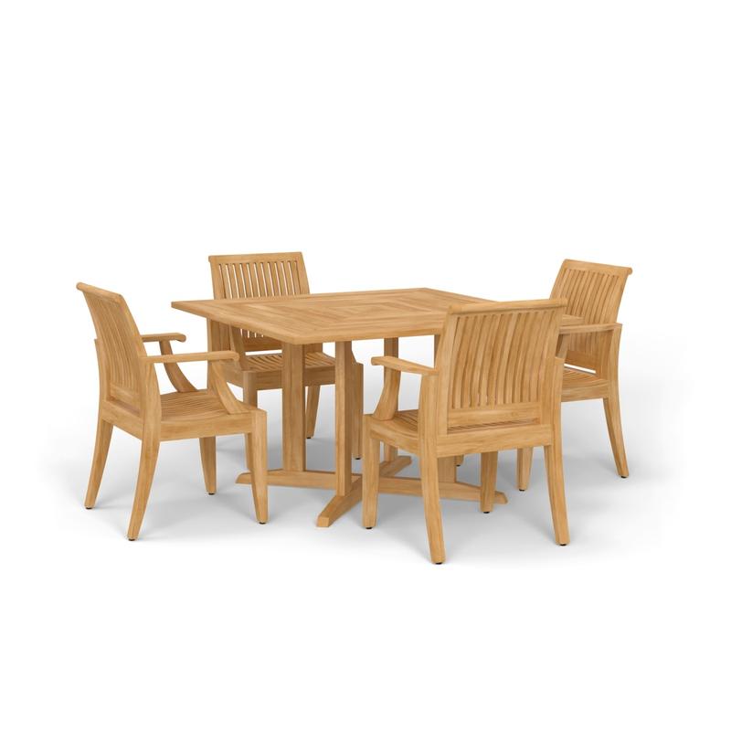 alt="5 pc Laguna Pyramid Square Teak Dining Set - Picture C"