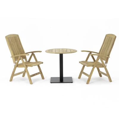 3 pc Teak Bistro Recliner Set