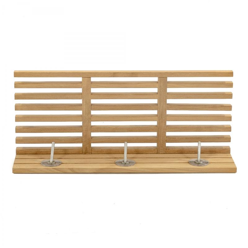 alt="18730 Pacifica Towel Shelf bottom view hanging on wall showing hooks on white background"