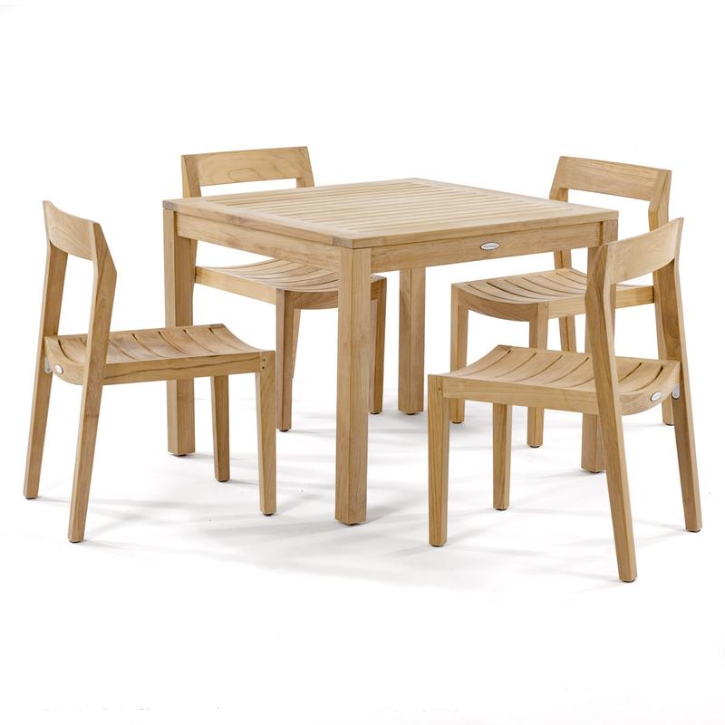 alt="70494 Horizon 5pc Teak Dining Set on white background"