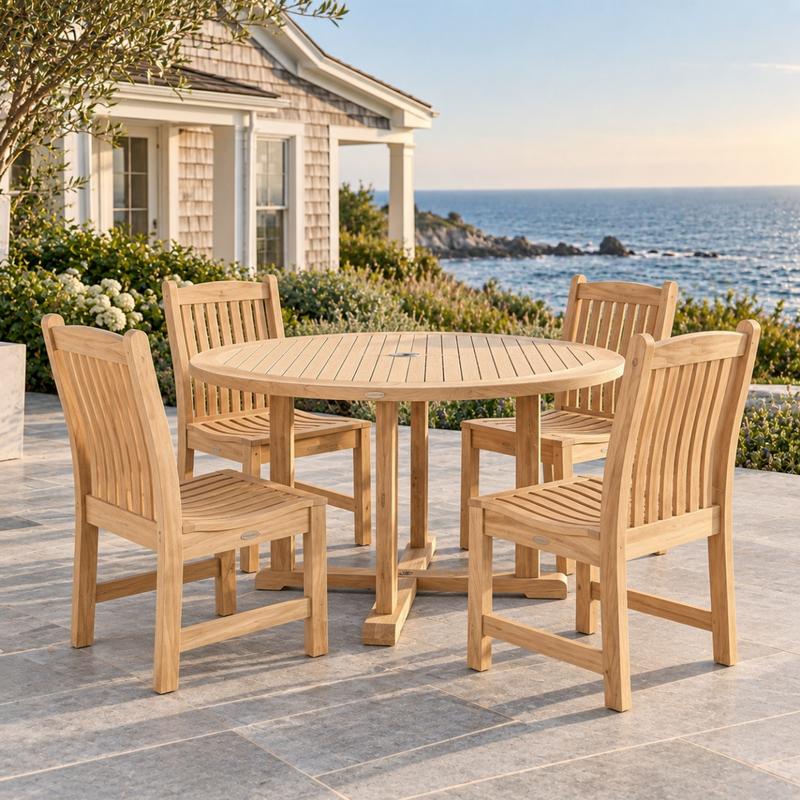alt="Veranda 48 inch dia Round Teak Dining Set - Picture A"