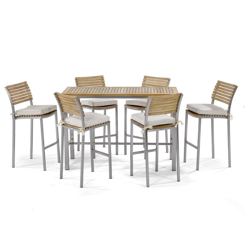 alt="25314 Vogue 5 foot Rectangular Bar Set with optional seat cushions on white background"