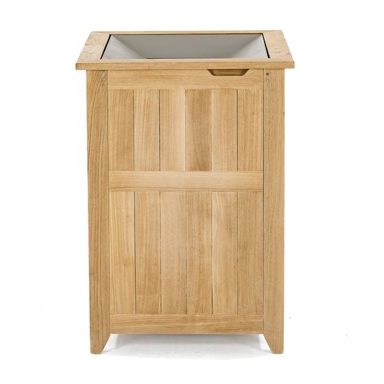 18165hm Palazzo Roman Numeral One teak Hamper on white background