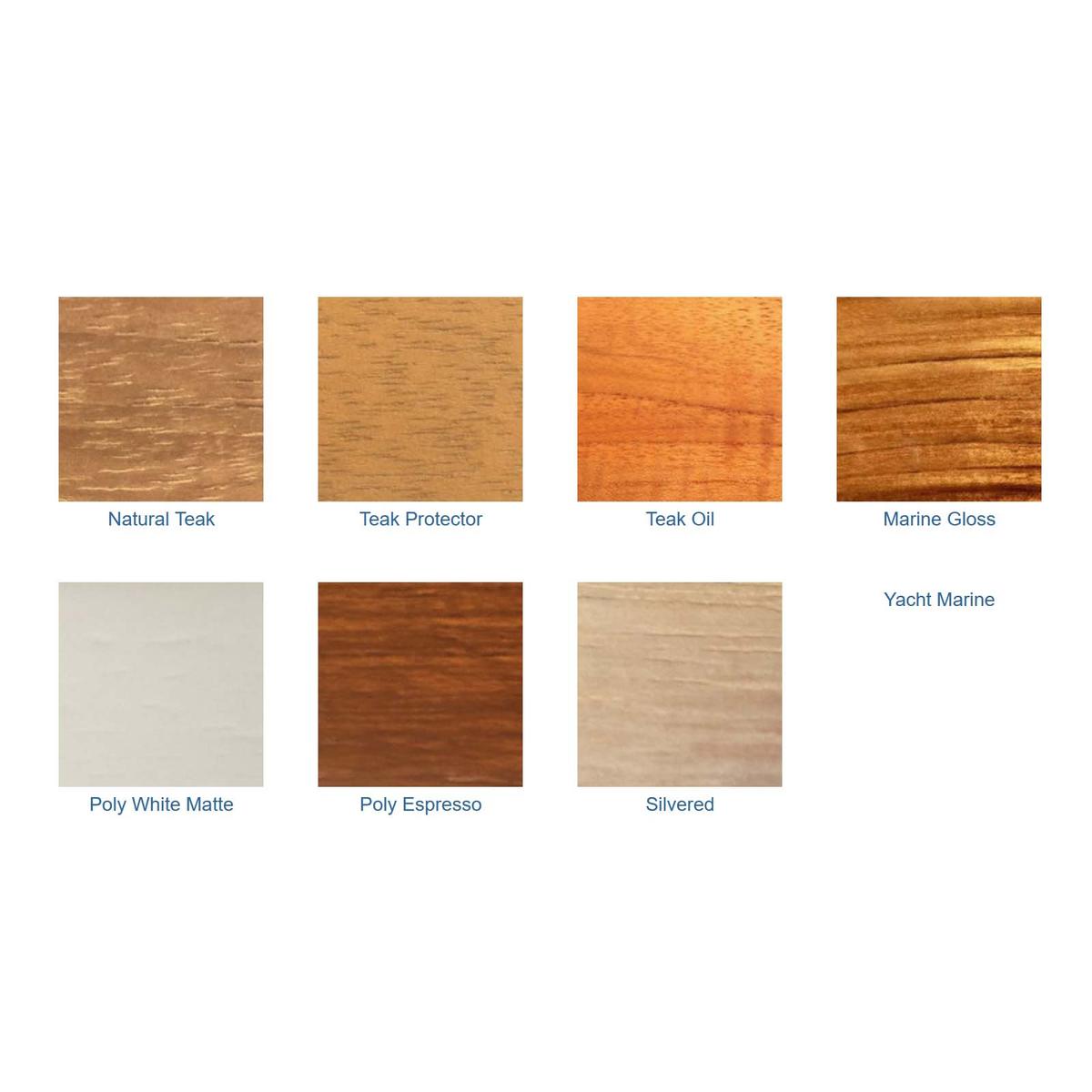 COMPSAMPLE Complete Teak Sample Pack of teak finishes on white background