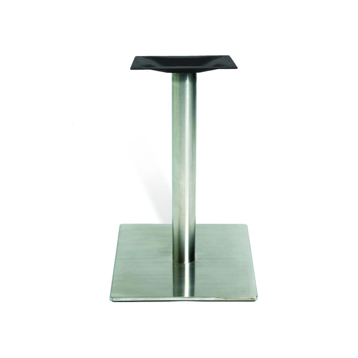 FSS21SH Stainless Steel 28 inch Bar Table Base side view on white background
