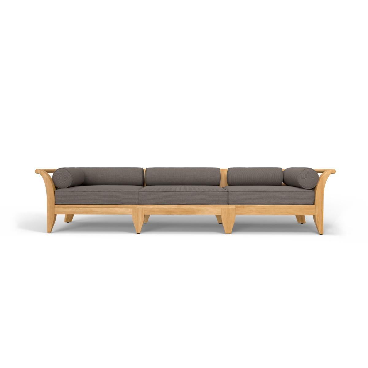 70102 Aman Dais 3 pc Sofa Set of 2 Aman Daise Corner Sectionals and an Aman Dais End Sectional with cushions and bolsters in front profile view on white background