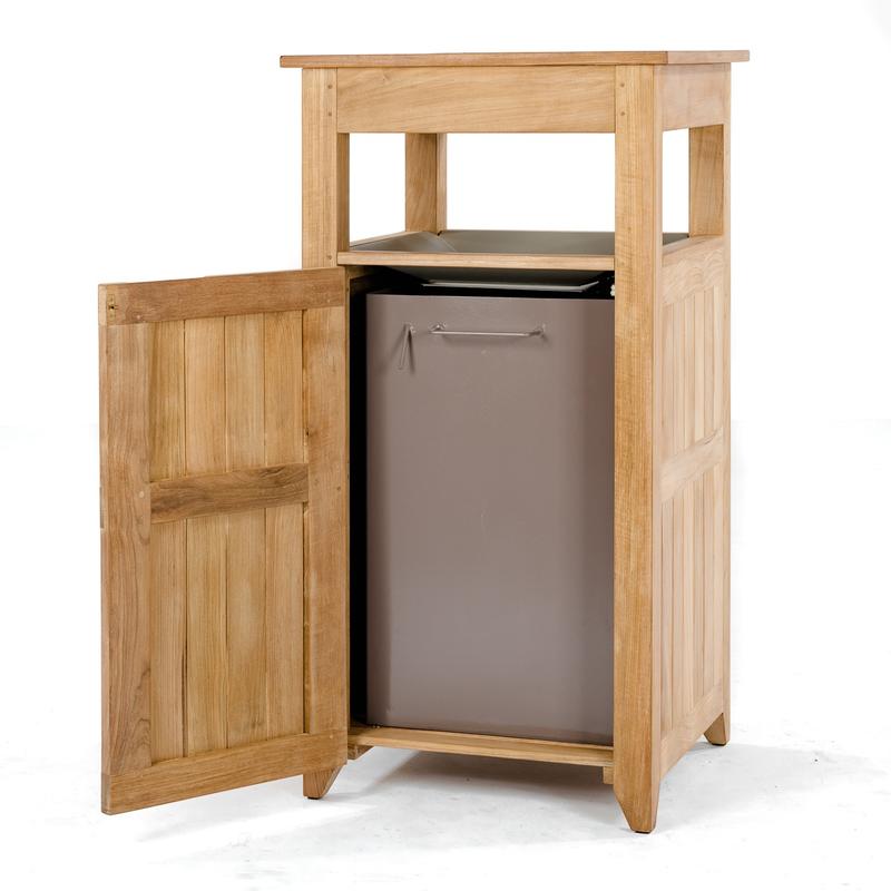 alt="18167 palazzo three receptacle angled side view with open door showing insert on white background"