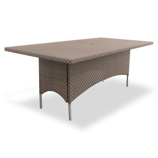 alt="32001SG Valencia Rectangular Wicker Seagrass Table angled view on white background"