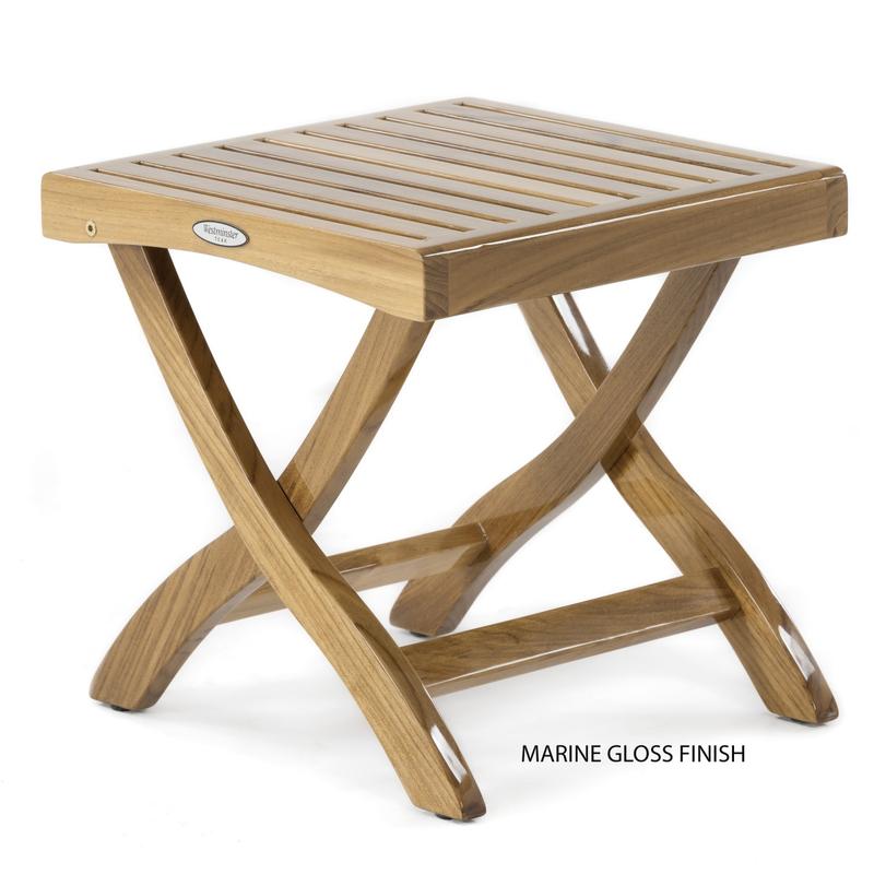 alt="18600 Barbuda Ottoman Side Table with marine gloss finish angled view on white background"