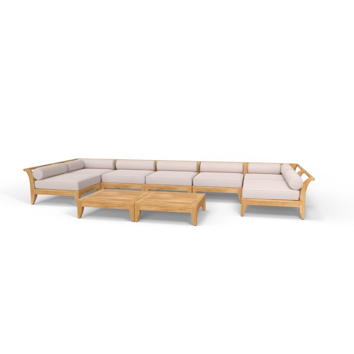 70348 Aman Dais 9 pc Lounge Set with bolsters and cushions in angled side view on white background