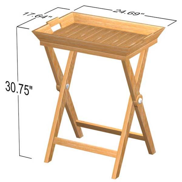 alt="Folding Teak Wood Tray Table - Picture K"