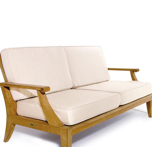 image of 72318MTO Laguna Teak Sofa Cushions in canvas color on white background