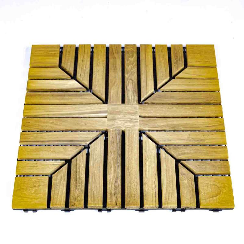 alt="1 Carton Diamond Teak Floor Tiles - Picture L"