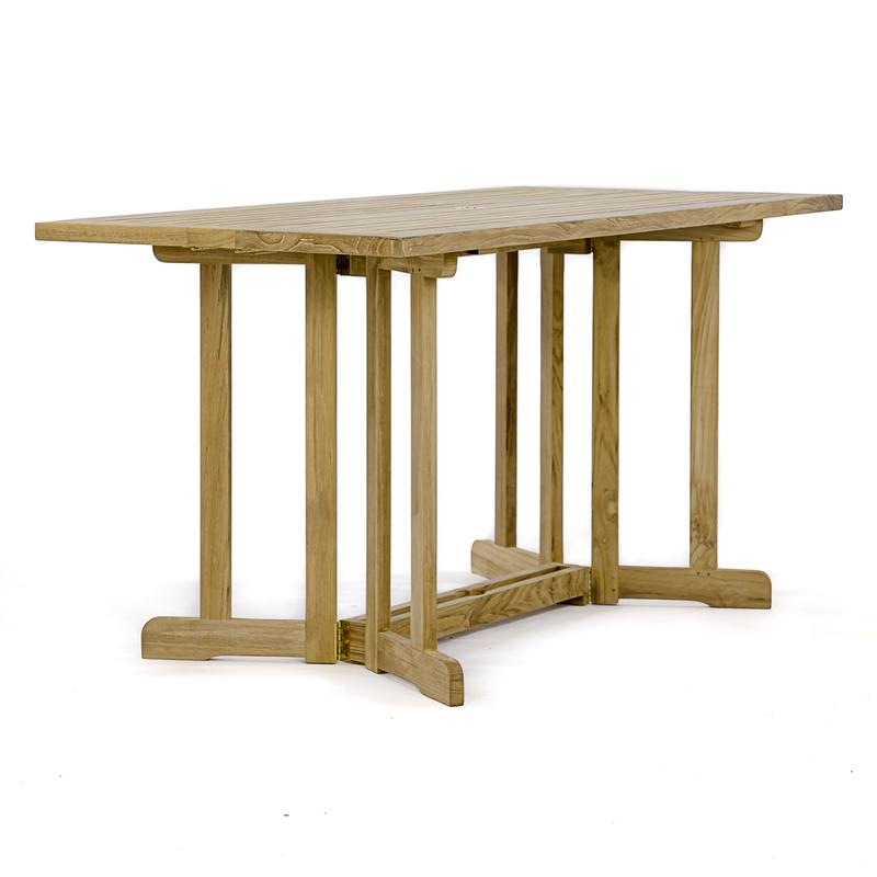 alt="15663S Nevis Folding Dining Table in angled end view on white background"
