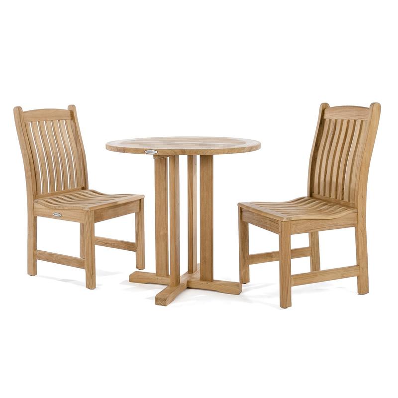 alt="70655 Veranda 3 piece Teak Bistro Set on white background"