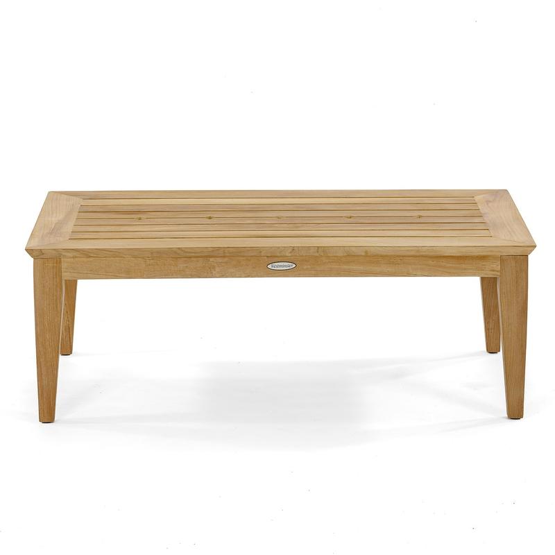 alt="teak modern indoor coffee table"