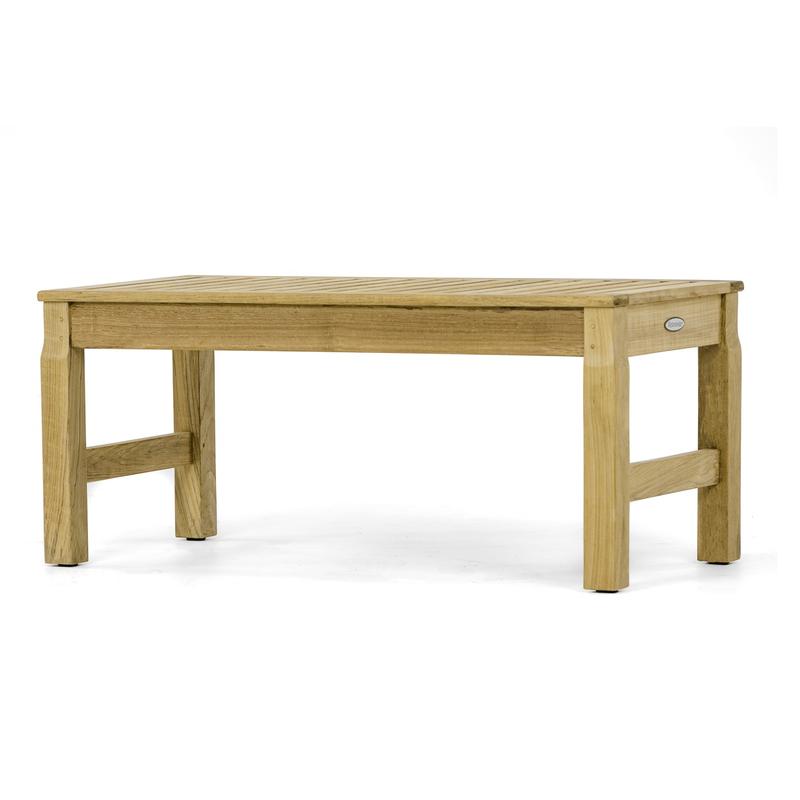 alt="13067 Ocean teak 3 foot long backless Bench angled view on white background "