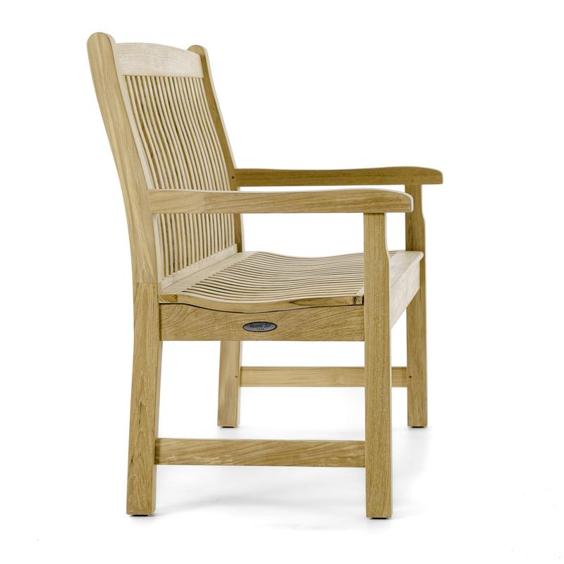 alt="13218 Veranda Teak 4 foot Bench right side view on white background"