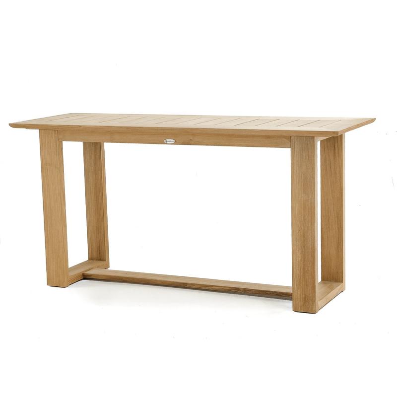 alt="70713 Laguna teak Horizon  60 inch rectangular table angled on a white background"