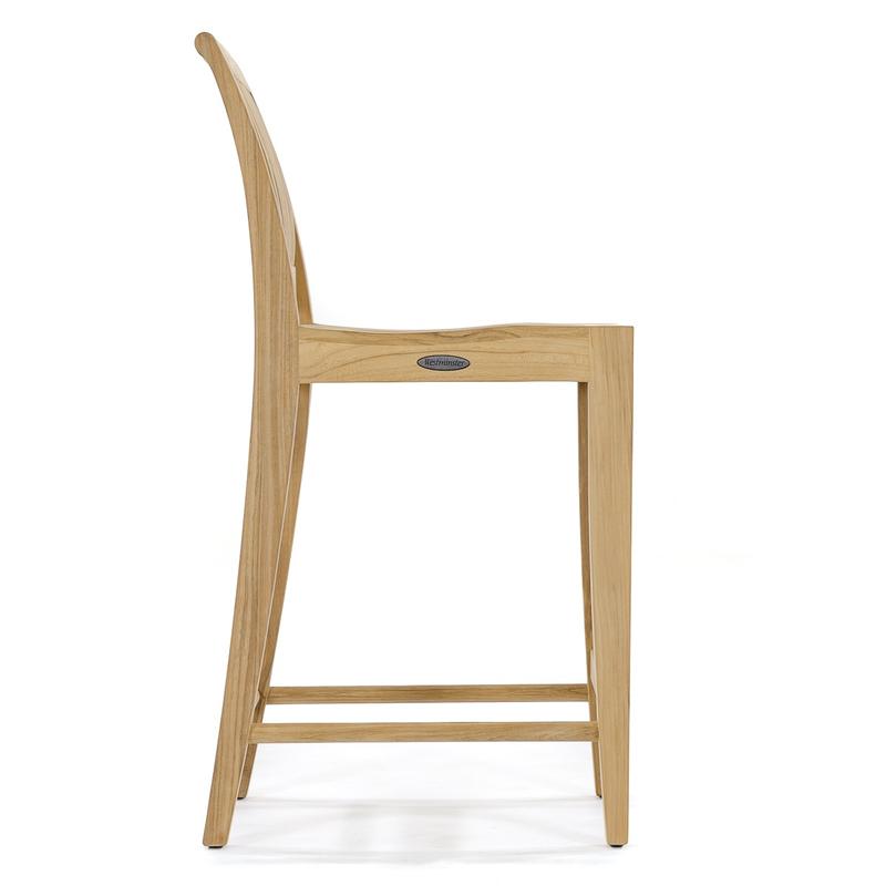 alt="11915 Laguna Teak Counter Stool in right side profile view on white background"