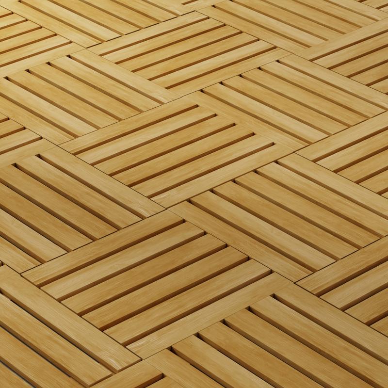 alt="18490 Callebotise Teak Floor Tiles  showing closeup of layout and design"