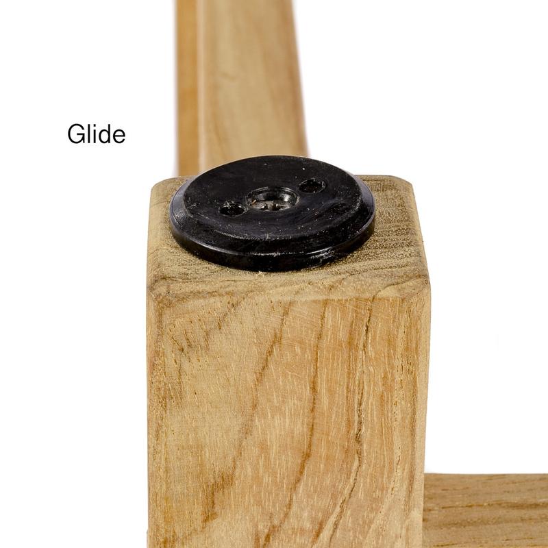 alt="18109 square planter box bottom leg showing floor glide on white background"