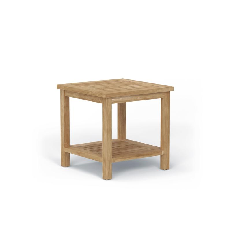alt="Veranda Teak End Table with Shelf - Picture D"