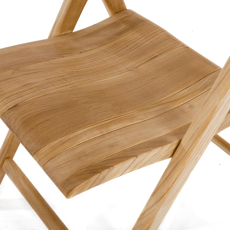 alt=" 70465 Surf Pyramid folding side chair in open position closeup showing chair seat on white background"