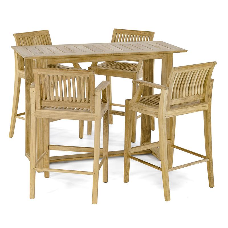 alt="Laguna Horizon 5 pc Teak Bar Set - Picture A"