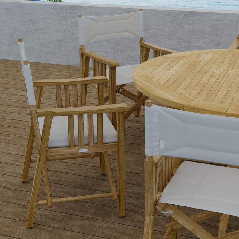 alt="7 pc Barbuda Director 5 ft Round Dining Set - Picture K"