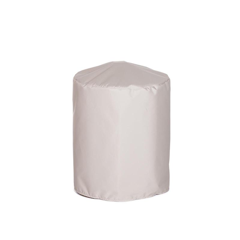 alt="64815 Saloma 17 inch round Side Table Cover for 14815 Saloma teak 17 inch round side table side view on white background"