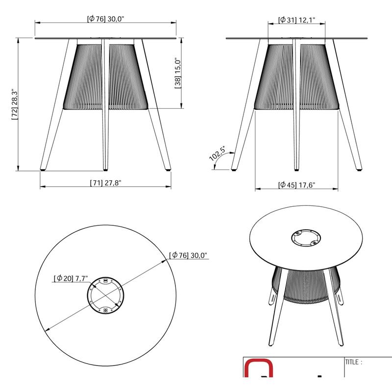 alt="3 pc Round Luna Reclining Bistro Set - Picture E"