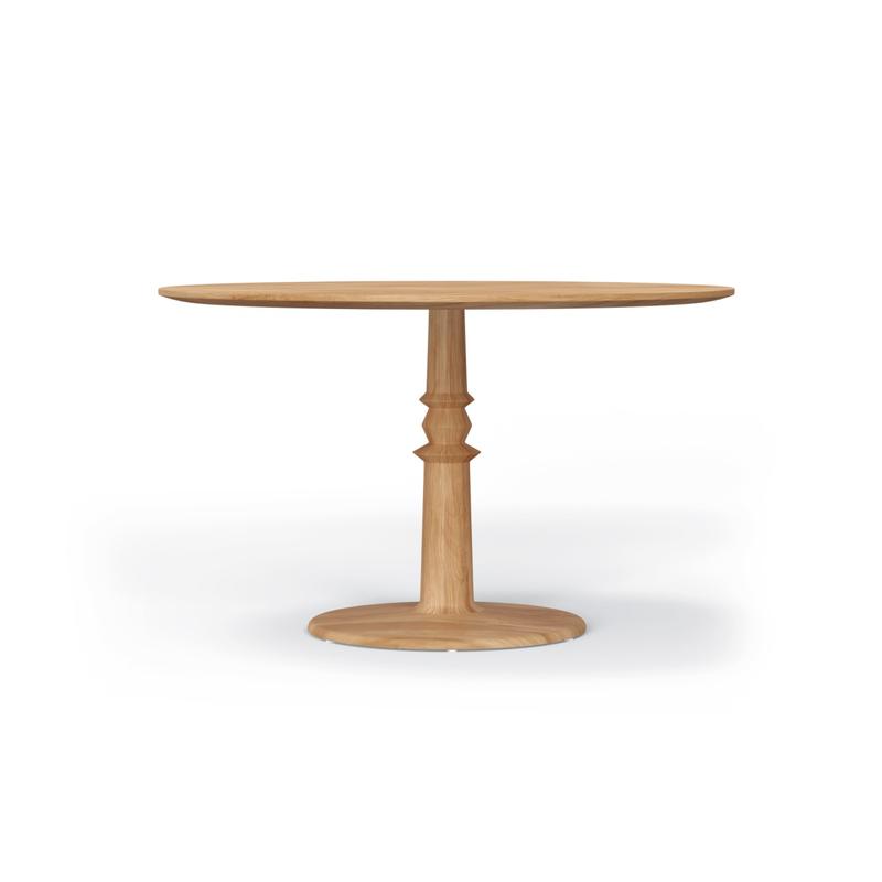 alt="4 ft Dahlia Round Teak Dining Table - Picture D"