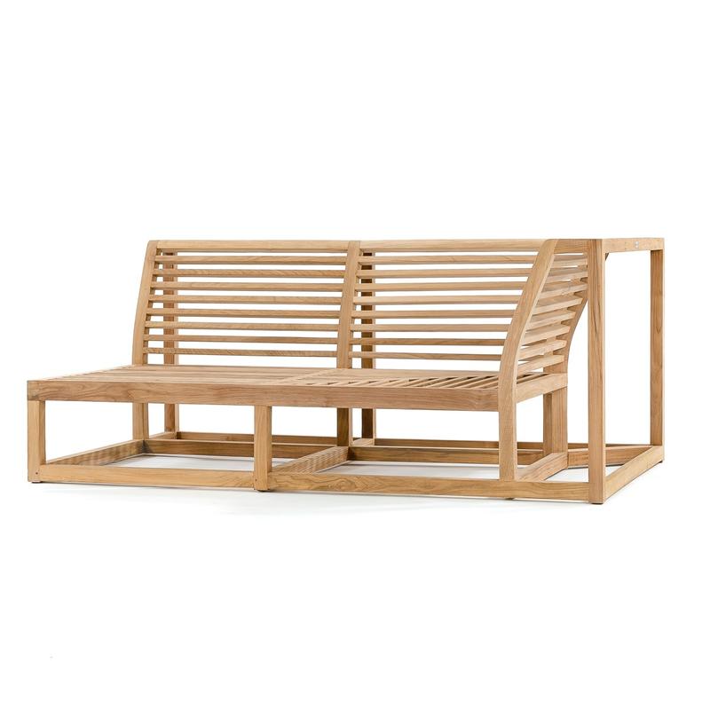 alt="13801RFDP Maya teak Left Side Sectional frame angled on white background"