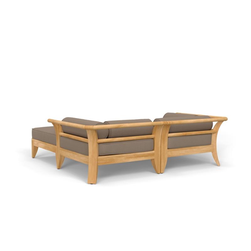alt="70284  Aman Dais 4 pc Day Bed of 2 Aman Dais corner sectionals and 2 ottoman in angled back view on white background  "