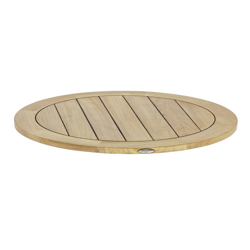 alt="70320 Vogue Teak 30 inch Round Table Top angled top view on white background"