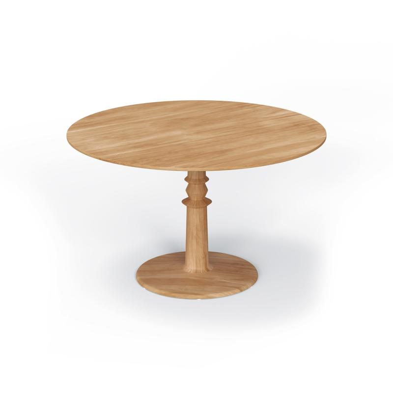alt="4 ft Dahlia Round Teak Dining Table - Picture E"