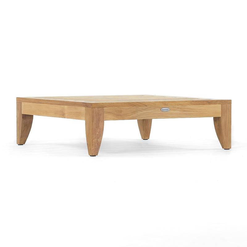 alt="16767 Aman Dais Sectional Ottoman Fill teak frame side view on a white background "