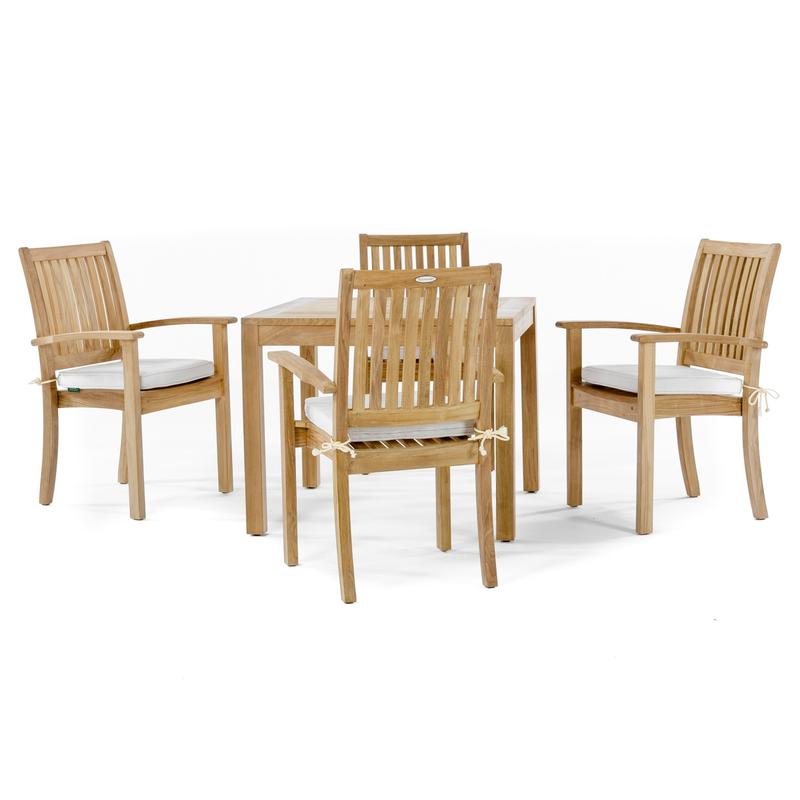 alt="70210 5 piece Sussex Teak Dining Set on white background"