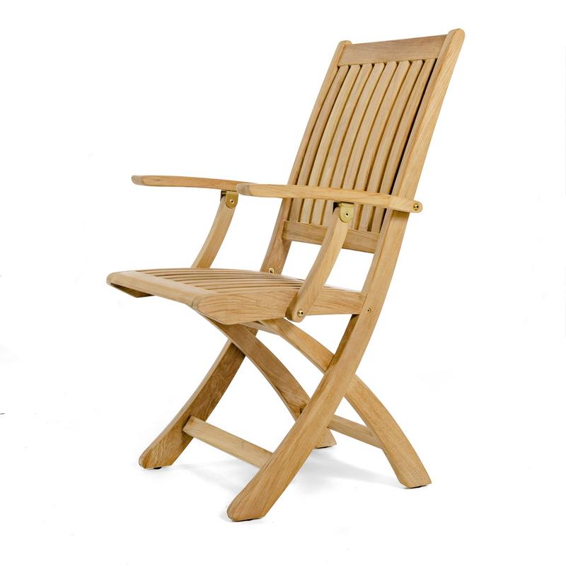 alt="12569S Barbuda Teak Recliner showing left side angled on white background"