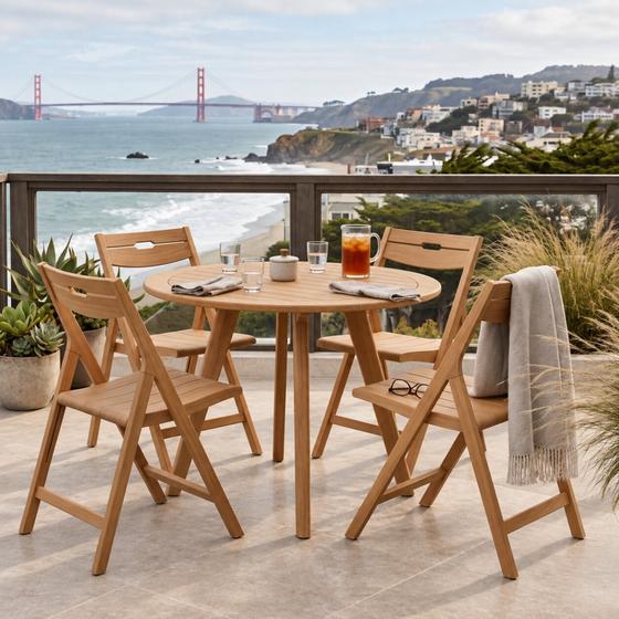 Surf Round Teak Dining Set for 4