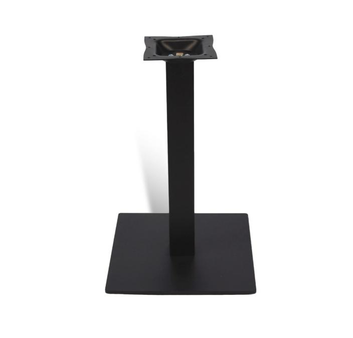 alt="FSB21SH 28 inch Dining Height Black Steel Table Base side view on white background"