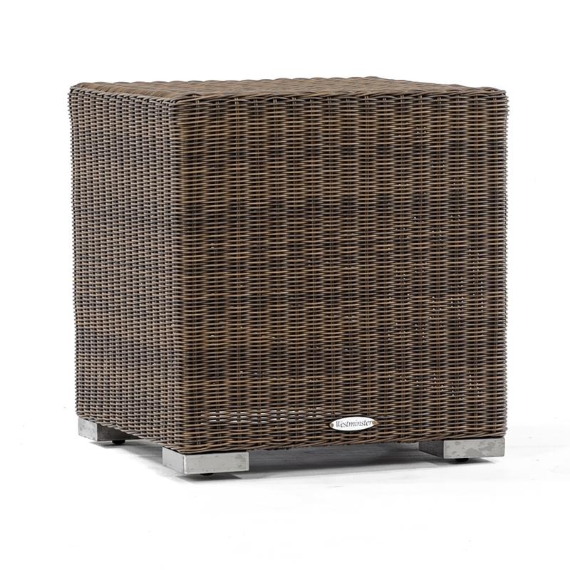 alt="31007SG Malaga Side Table- Stool in Summer Grass  side angled view on white background"