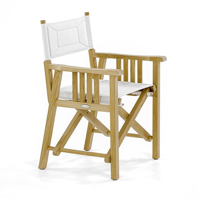 alt="12568F Barbuda Director Chair in Marine Grade with canvas color fabric angled side view on white background"
