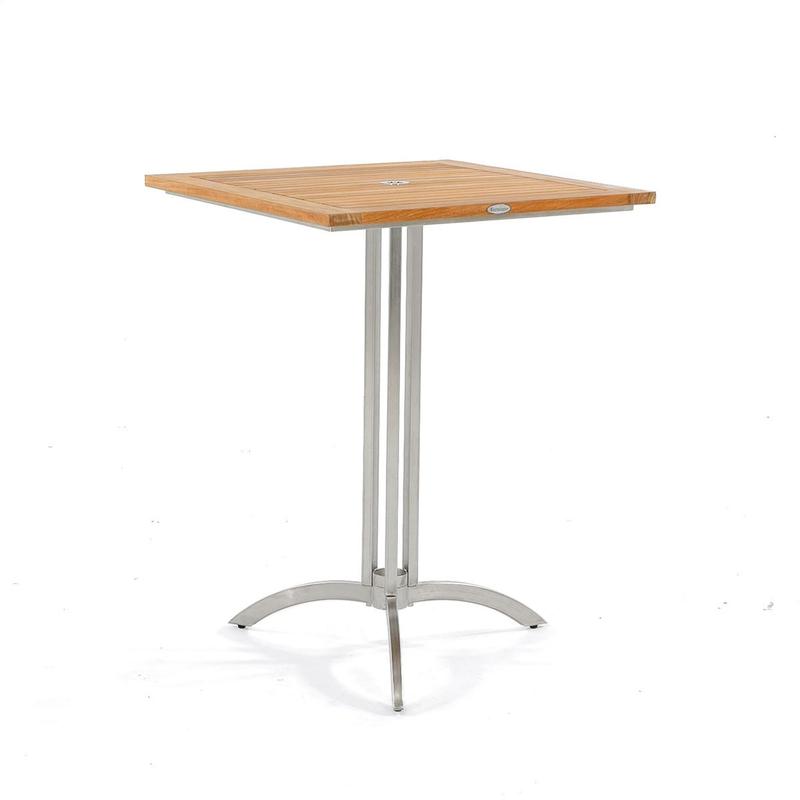 alt="25313 Vogue Square 30 inch square bar table side angled view on white background"